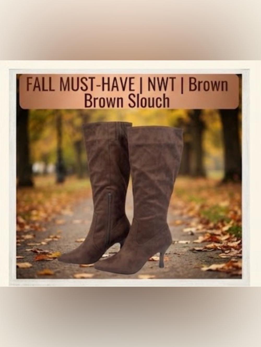 a new day Brown Slouch Knee-High Heeled Boots